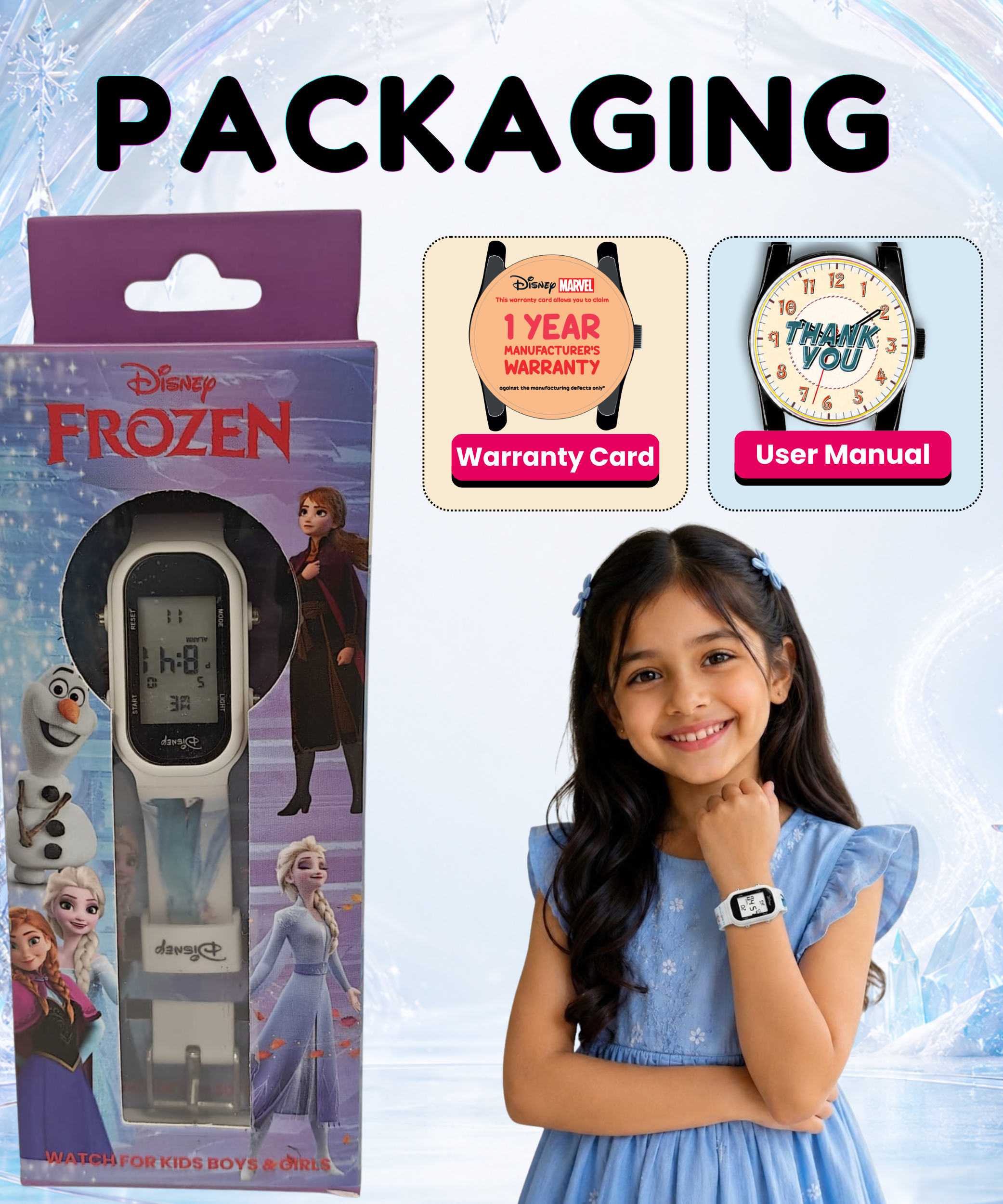 Spiky Frozen theme Digital Kids Watch