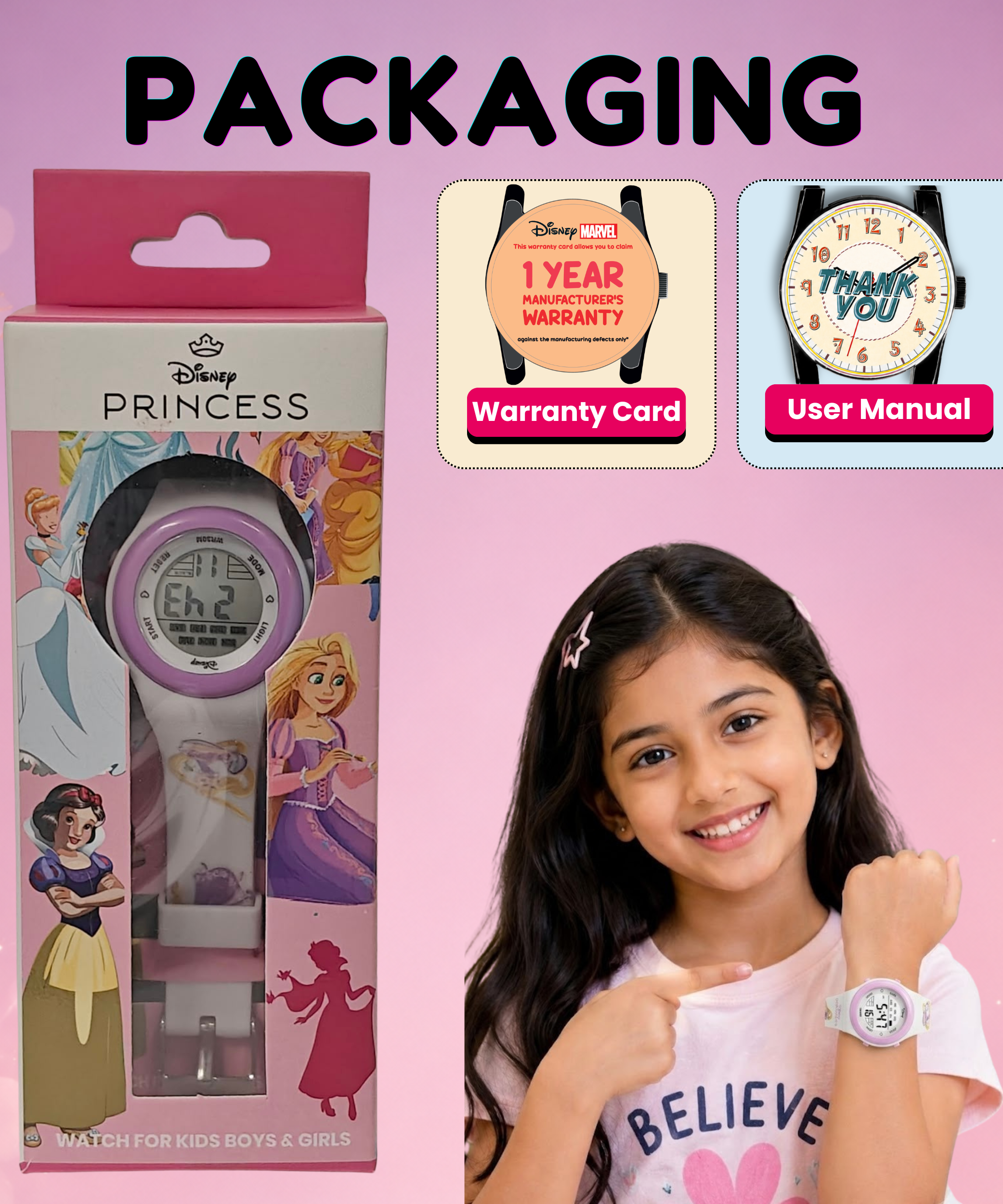 Spiky Princess theme Digital Kids Watch