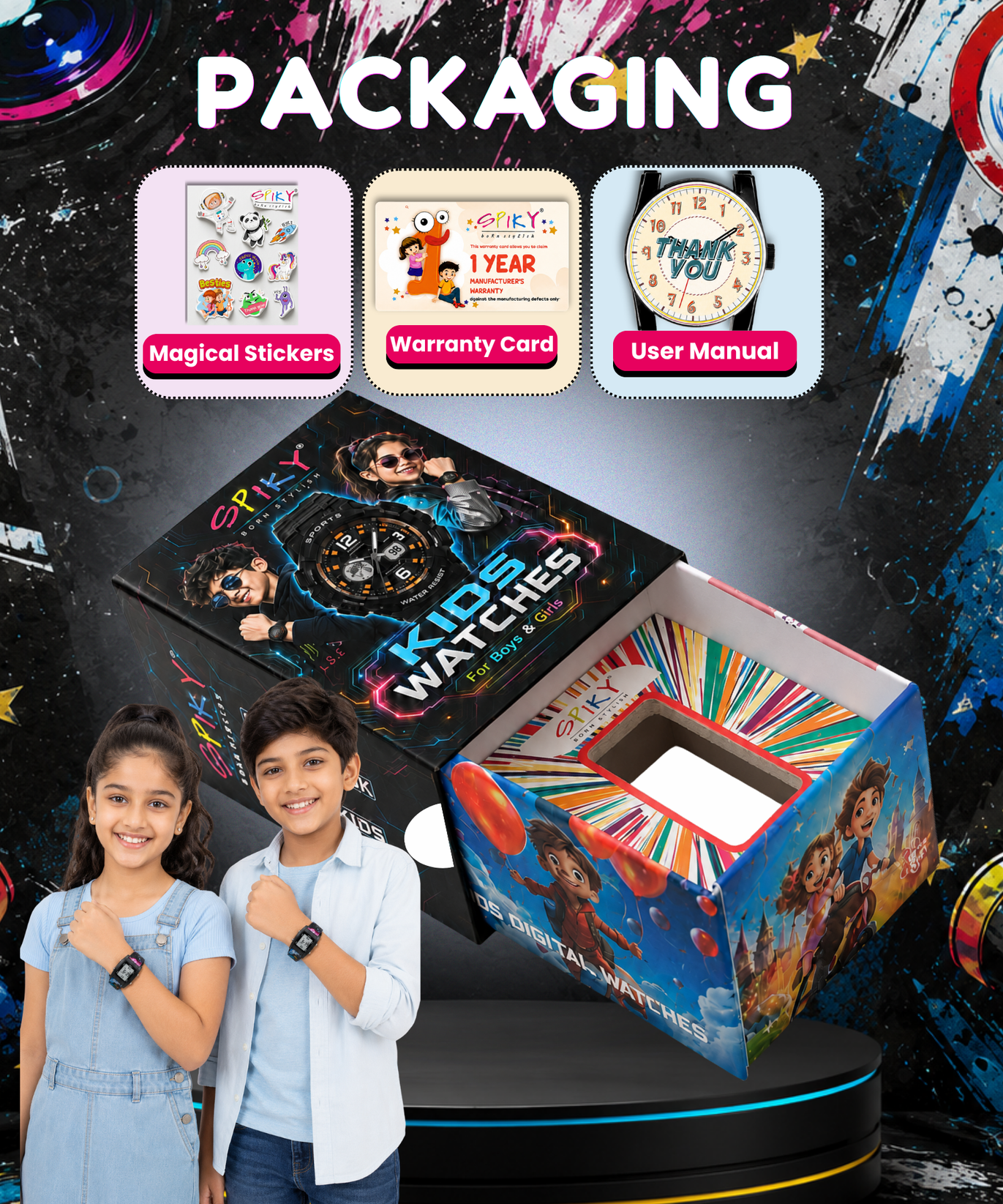 Spiky Kids Digital Watch for  Girls