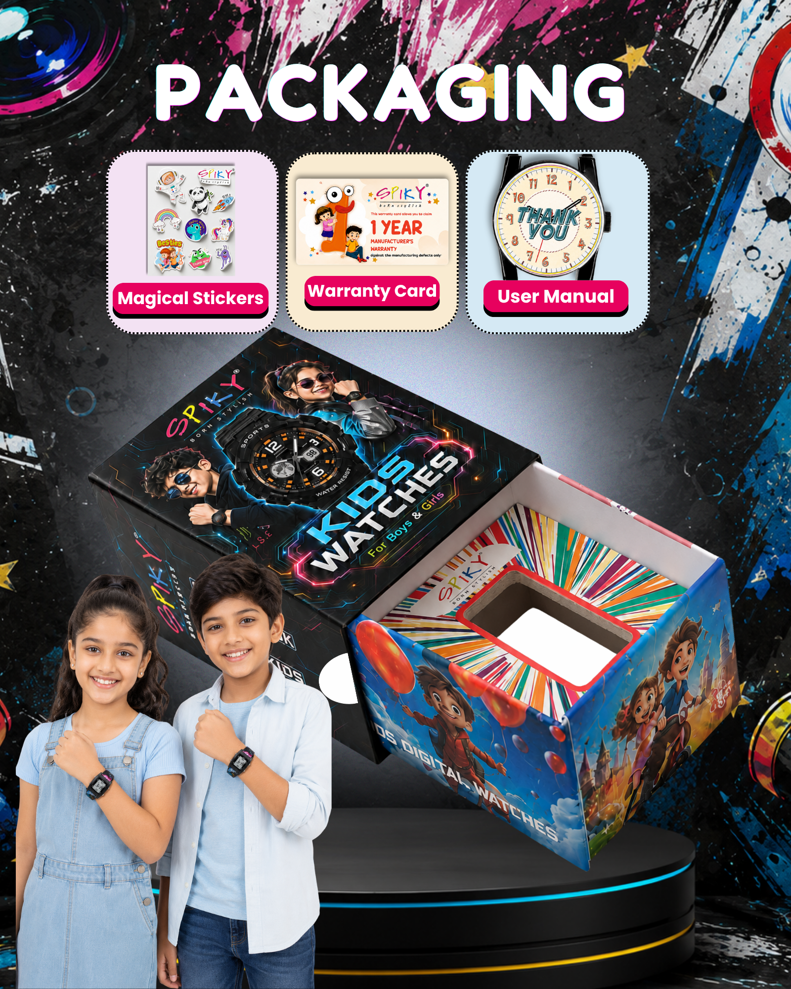 Spiky Kids Digital Watch for  Girls