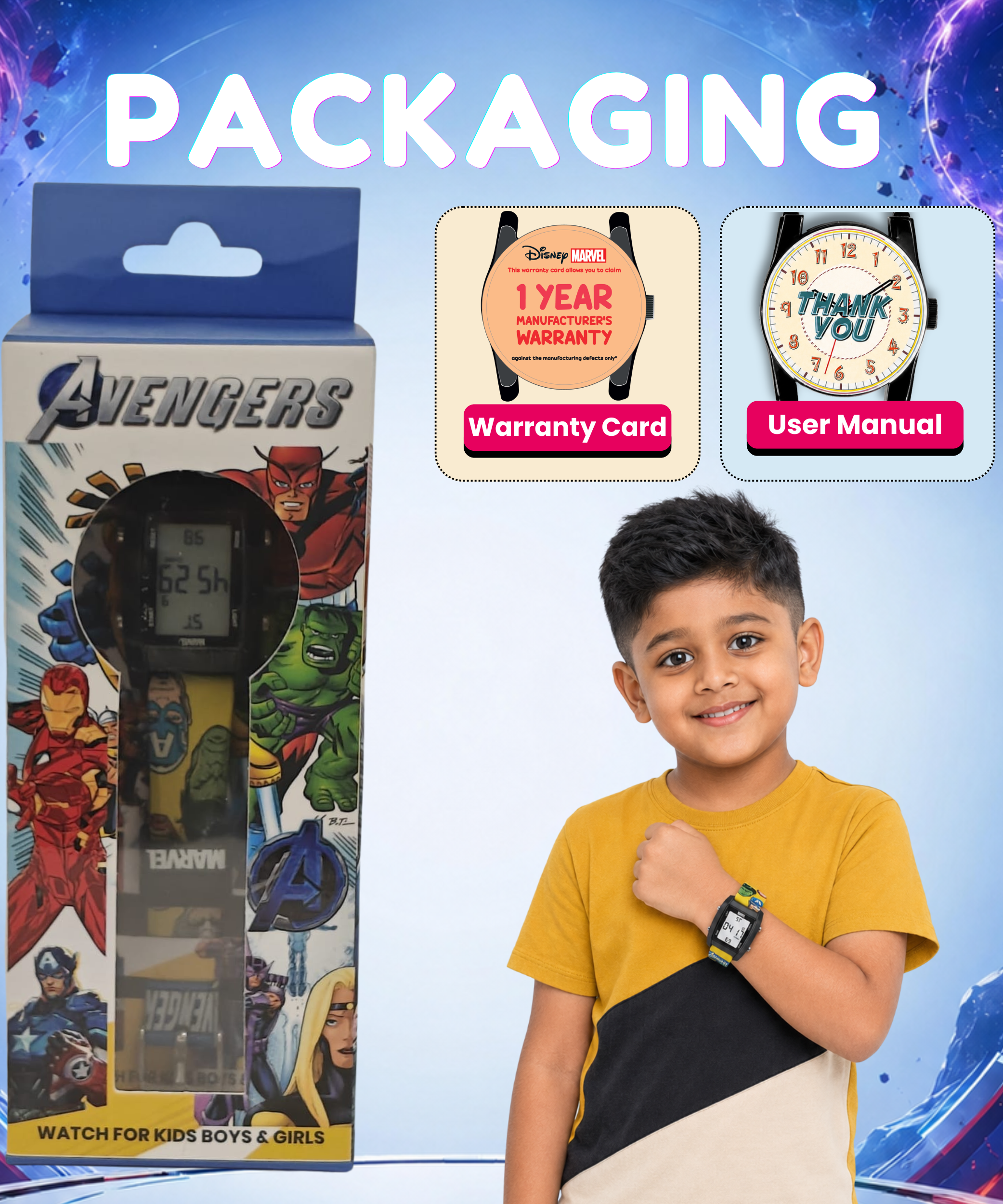 Spiky Avengers theme Digital Kids Watch