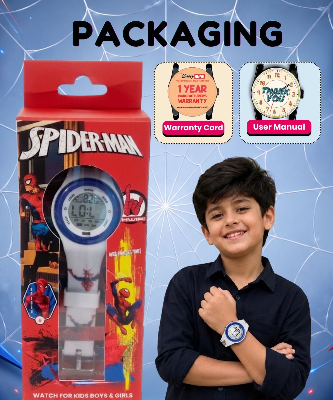 Spiky Spider Man theme Digital Kids Watch