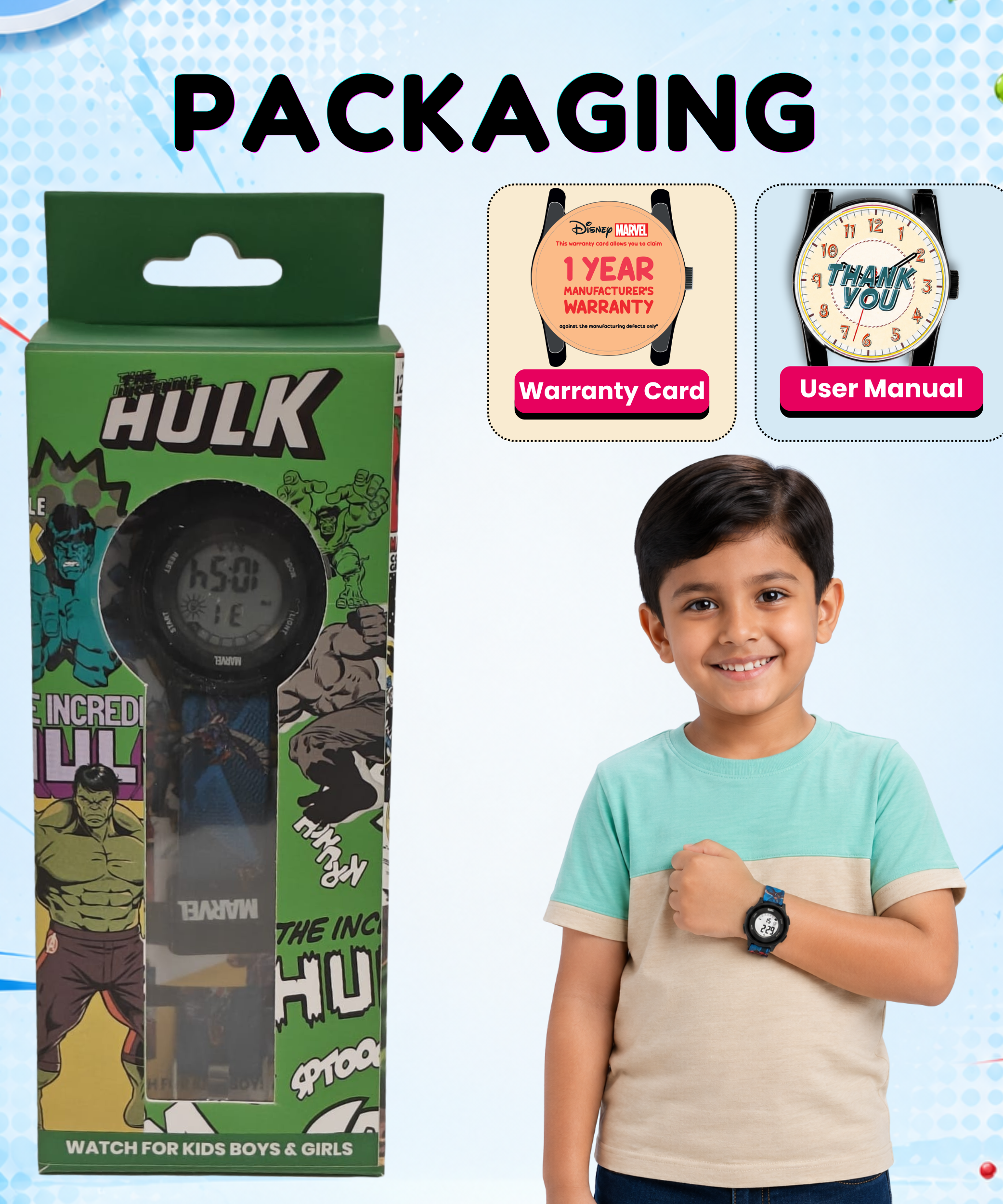 Spiky Hulk theme Digital Kids Watch