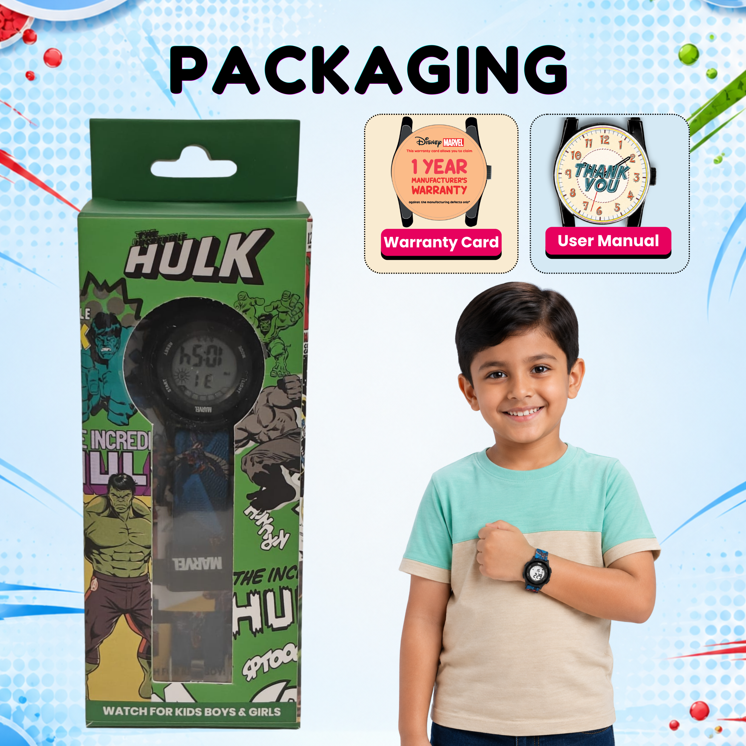 Spiky Hulk theme Digital Kids Watch
