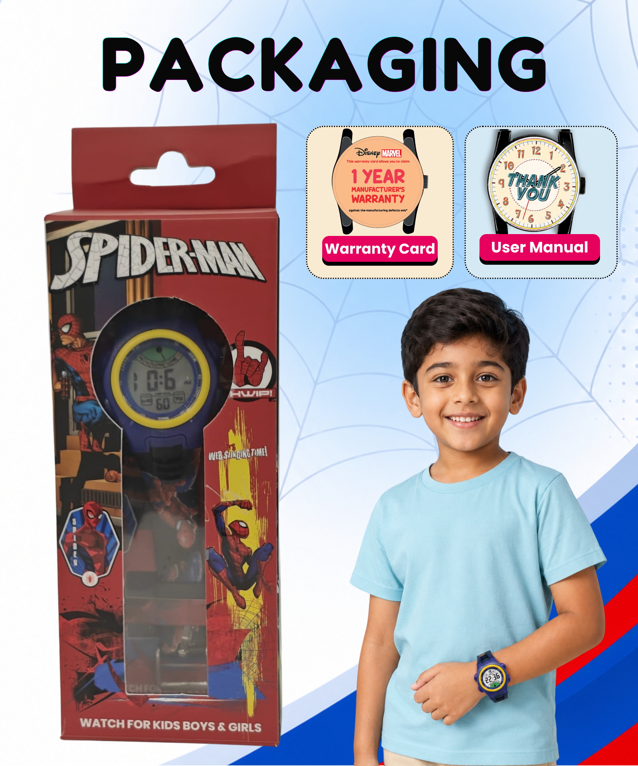 Spiky Spider Man theme Digital Kids Watch