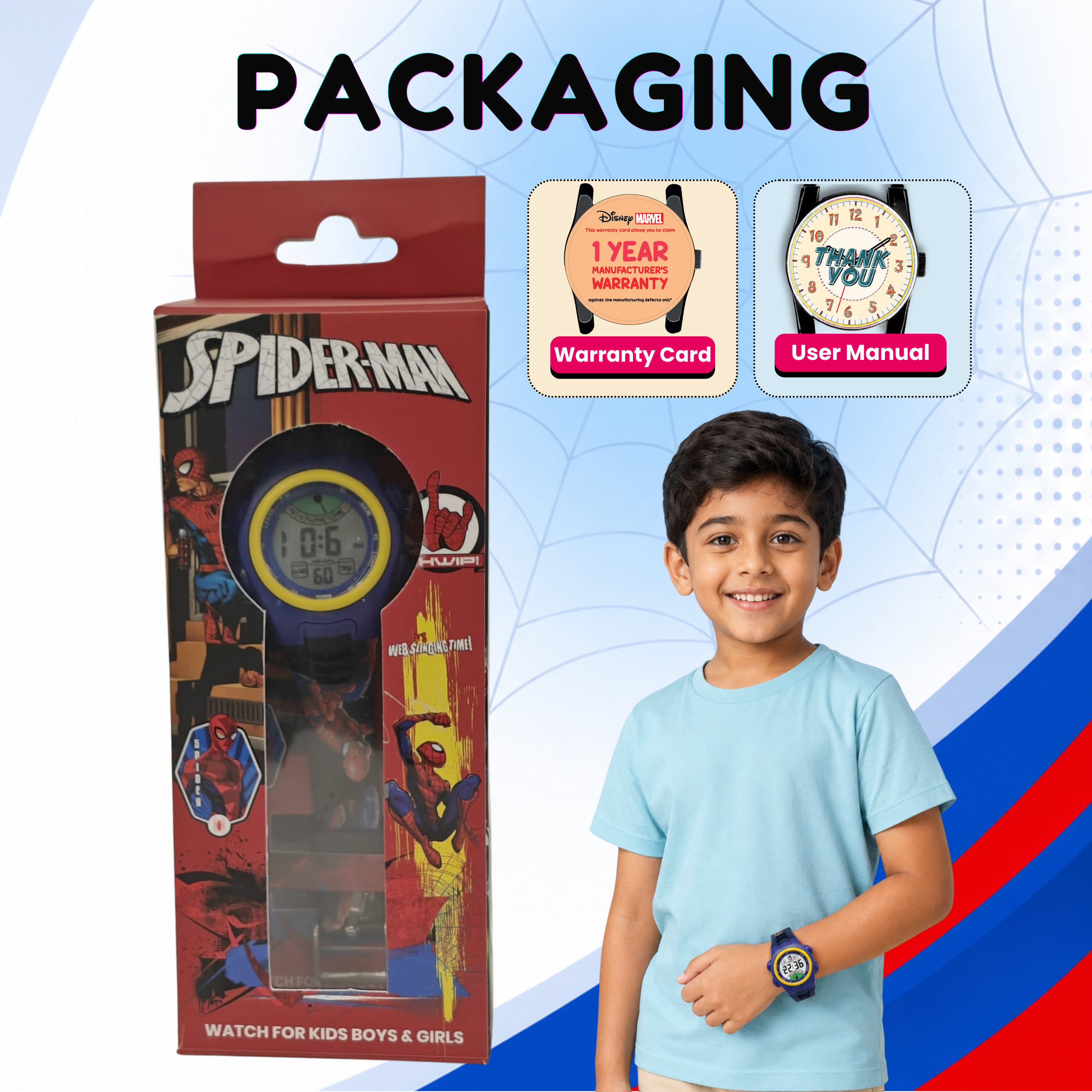 Spiky Spider Man theme Digital Kids Watch