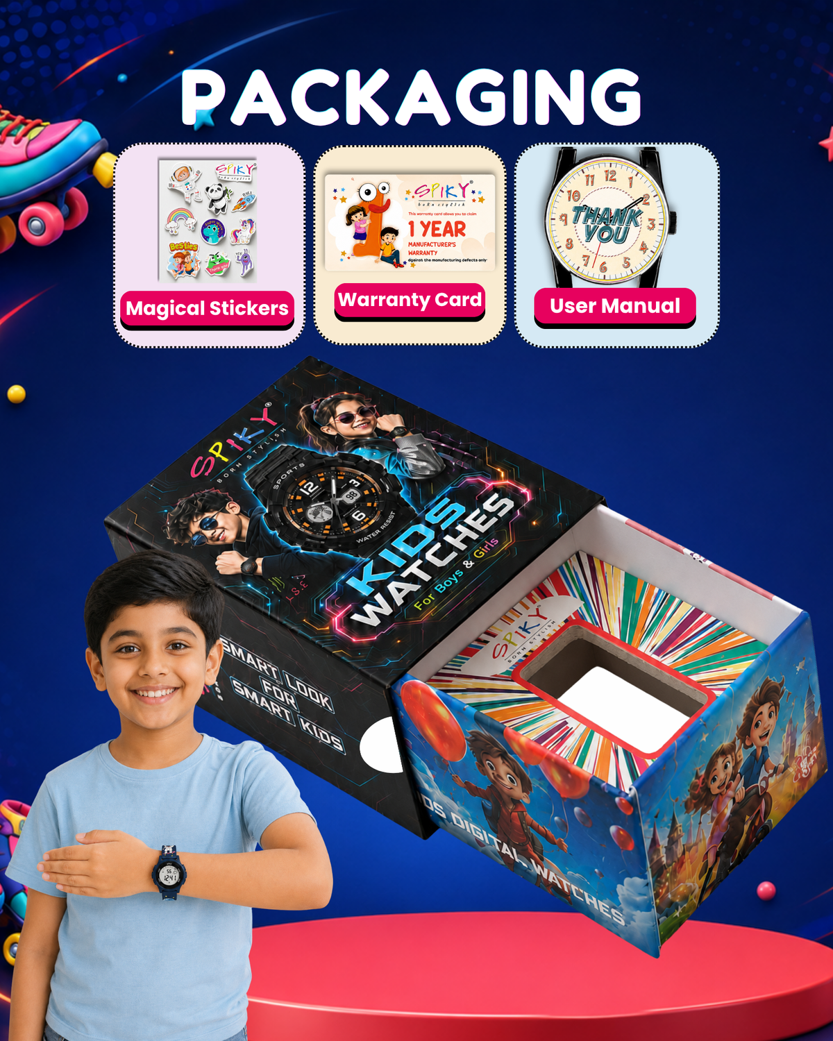 SPIKY Analog Kids Watch for Boys