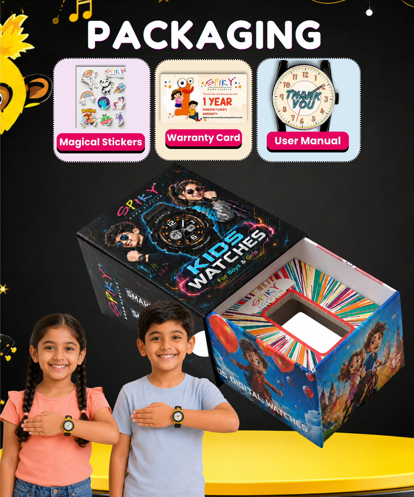 SPIKY Analog Kids Watch for Girls and Boys