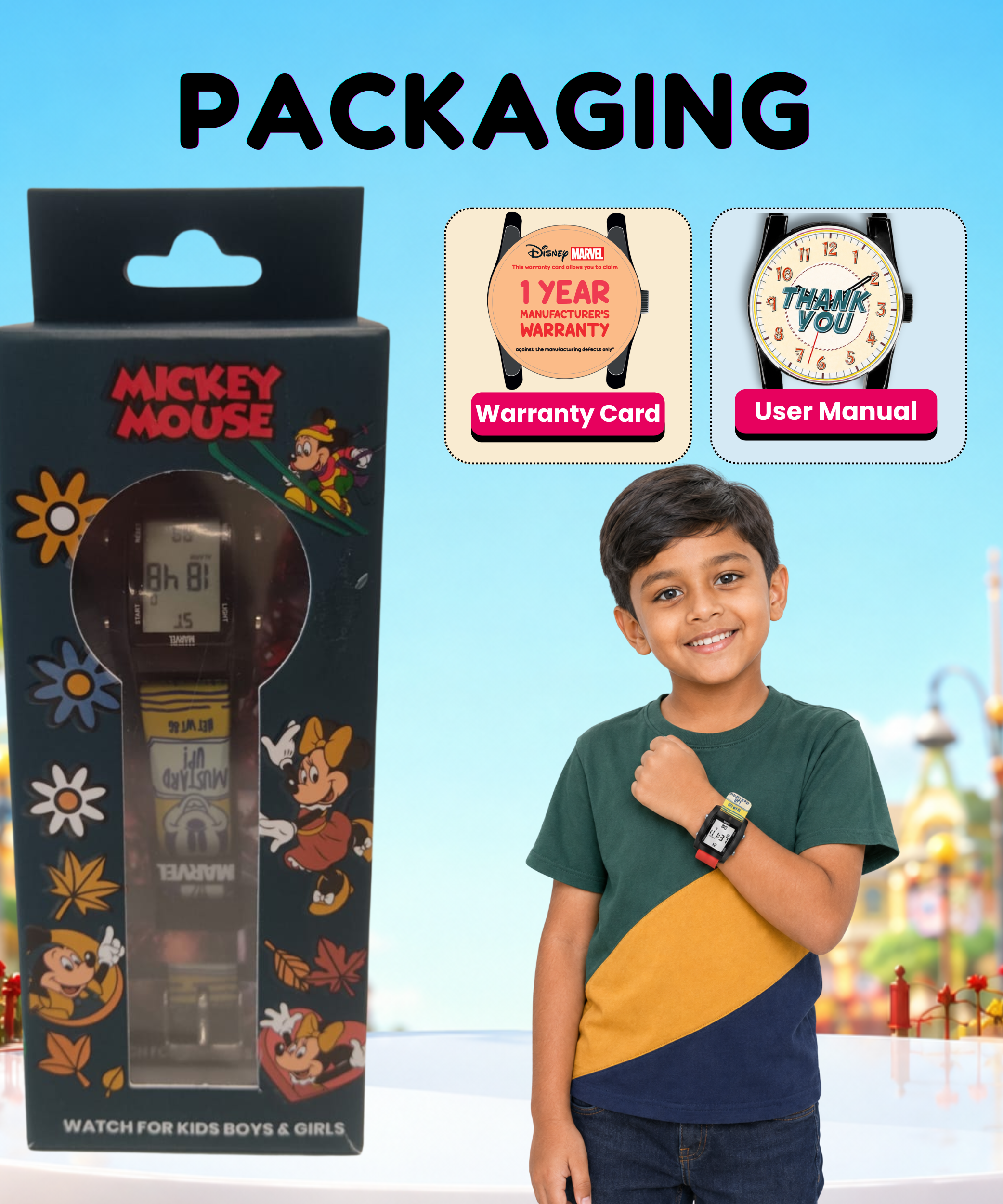 Spiky Micky Mouse  theme Digital Kids Watch