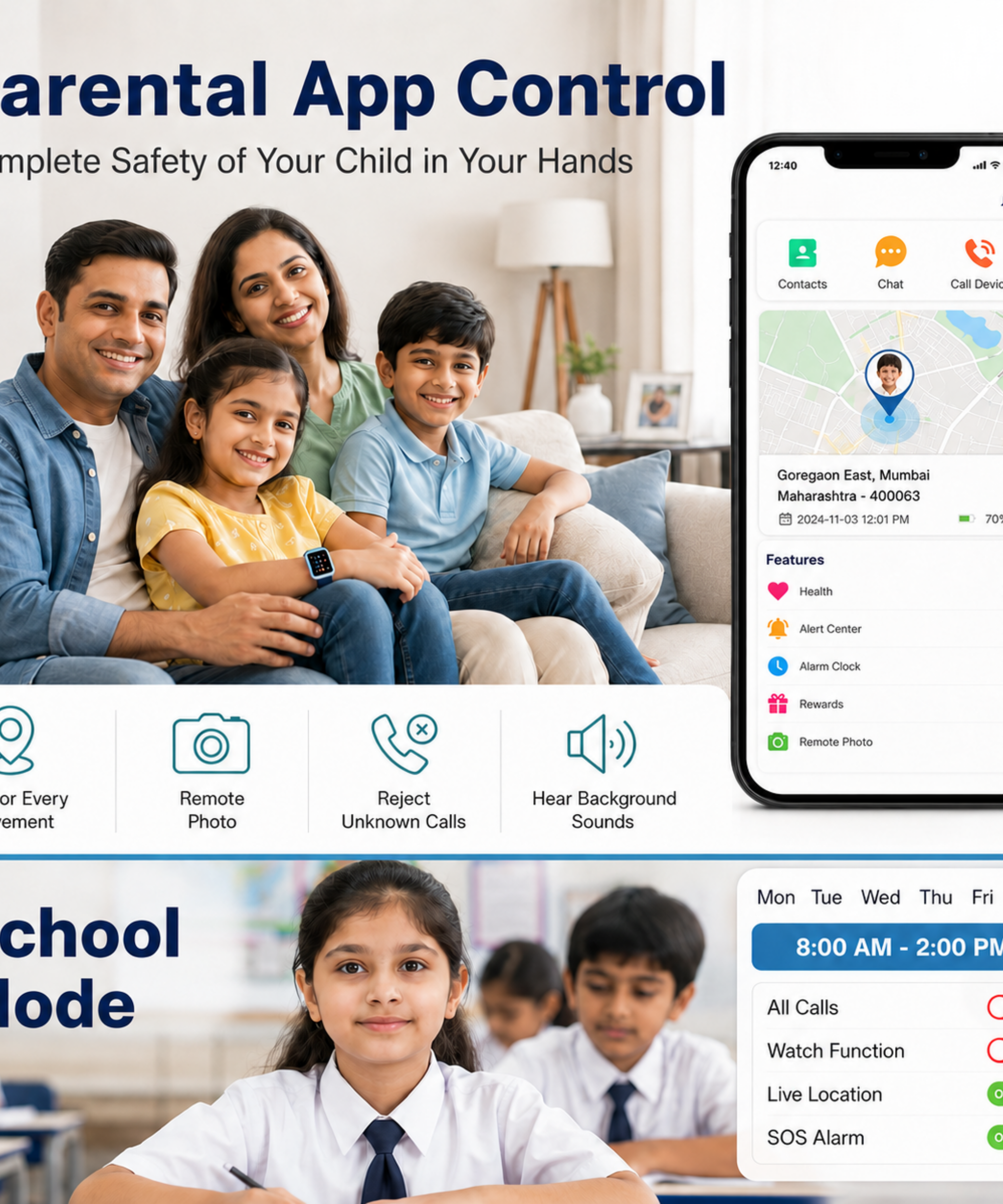 Spiky Smart Ai Video & Voice Calling Smartwatch for Kids
