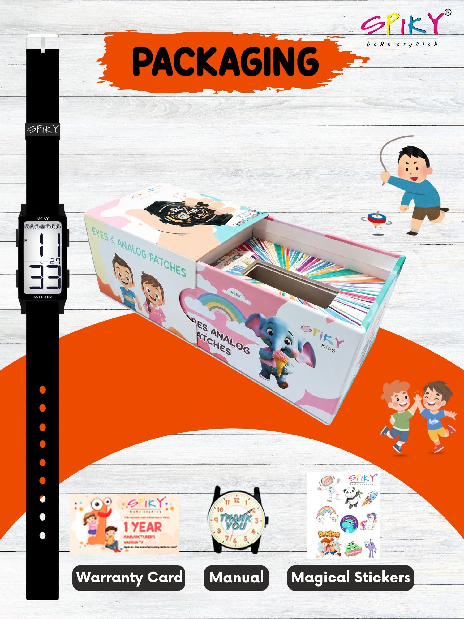 Spiky Multi-functional Digital Sports Watch for Kids EVA44