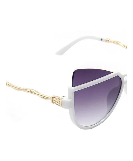 Spiky Cats-Eye UV Protected Sunglass - White Violet