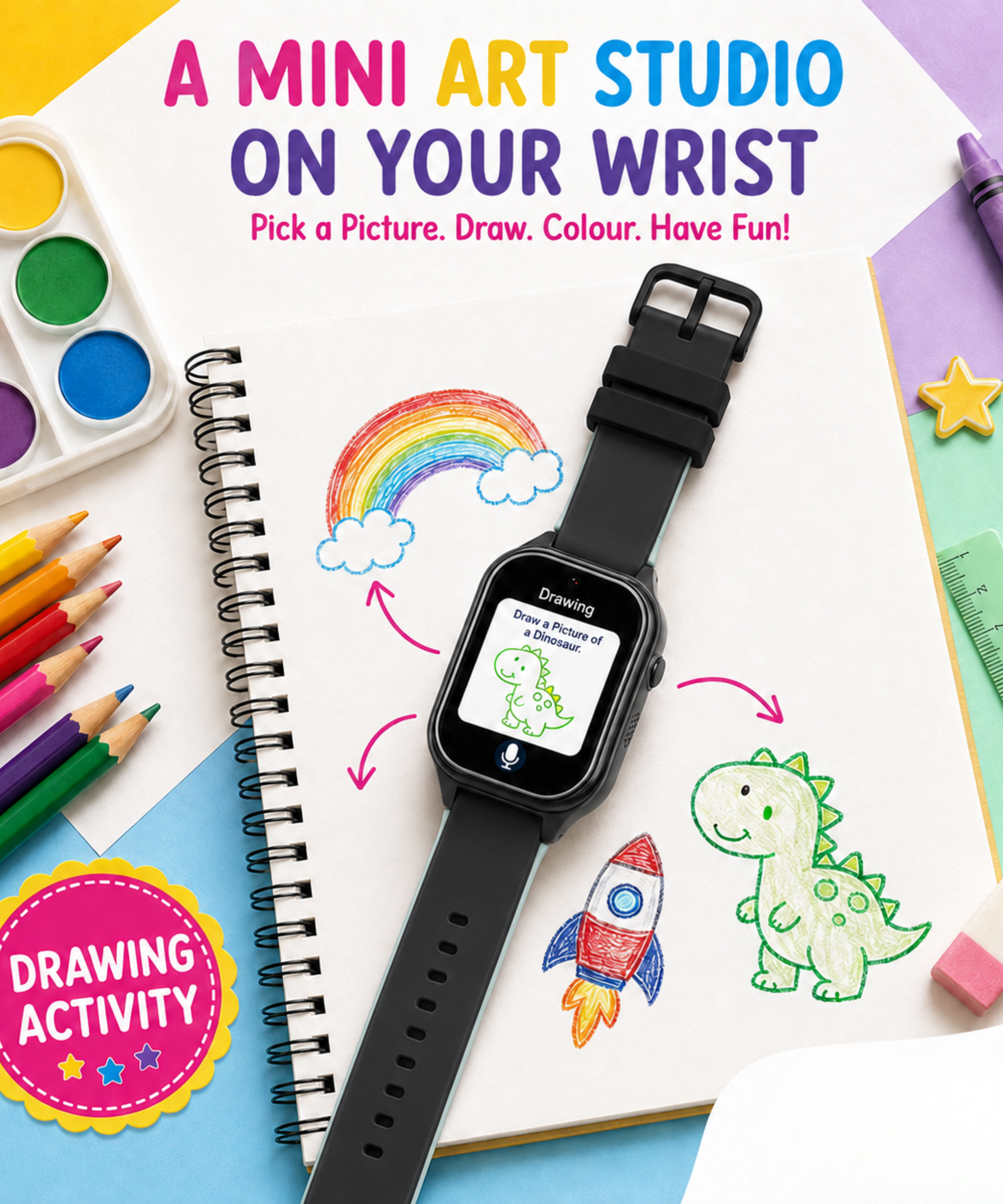 Spiky Smart Ai Video & Voice Calling Smartwatch for Kids