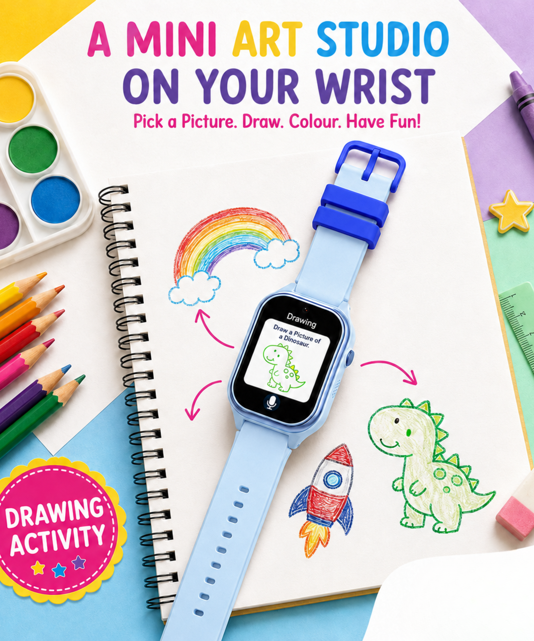 Spiky Smart Ai Video & Voice Calling Smartwatch for Kids