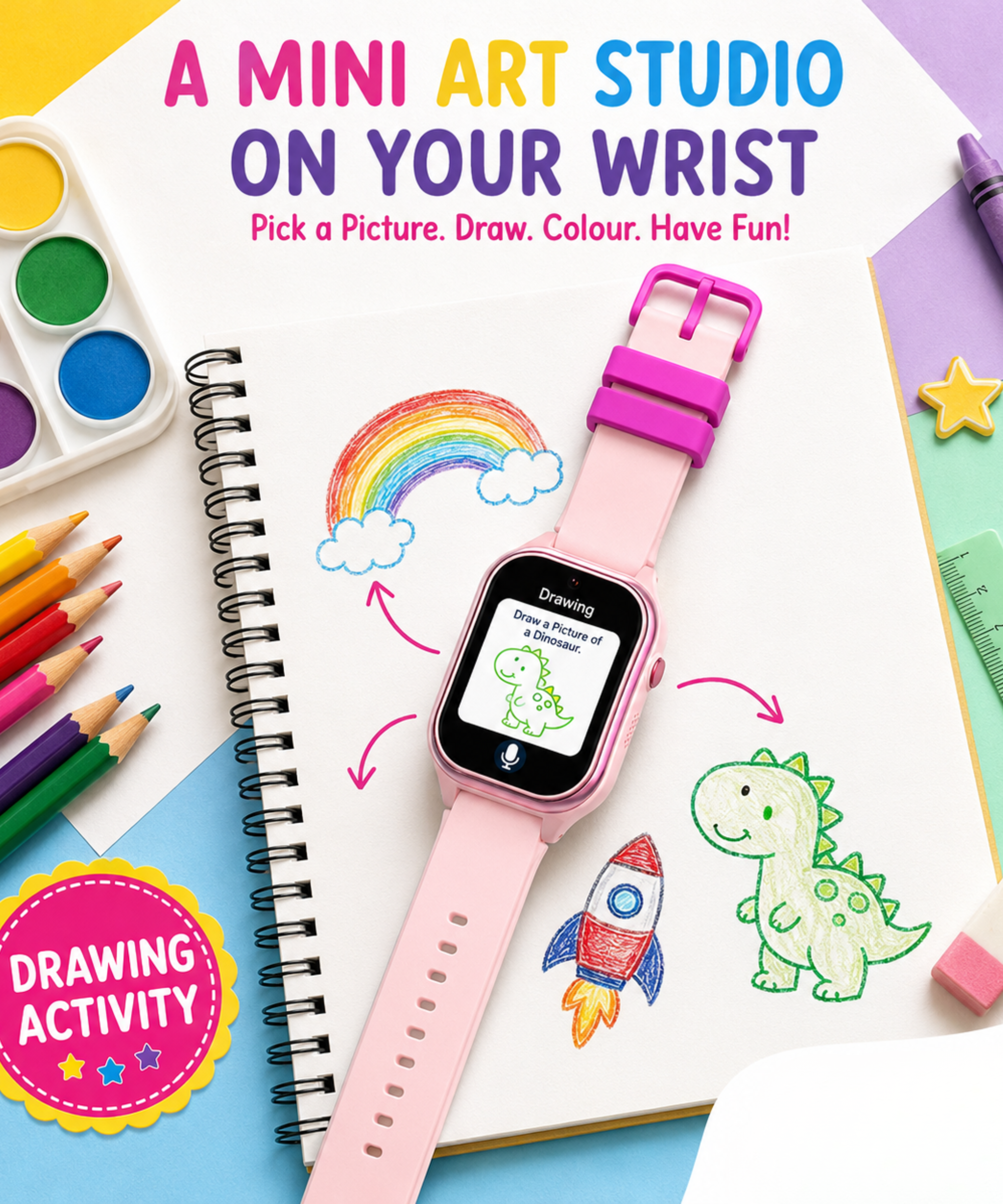 Spiky Smart Ai Video & Voice Calling Smartwatch for Kids