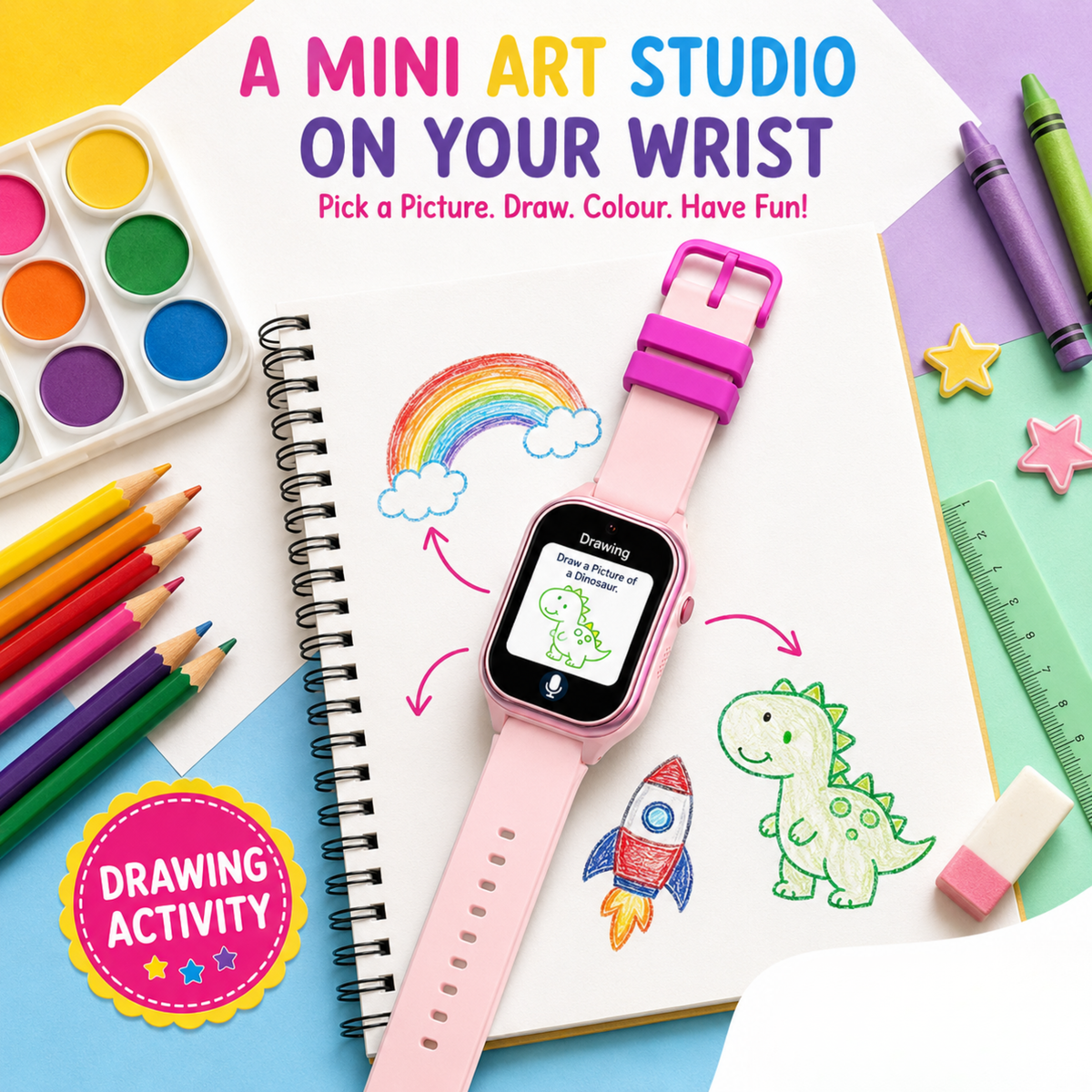 Spiky Smart Ai Video & Voice Calling Smartwatch for Kids