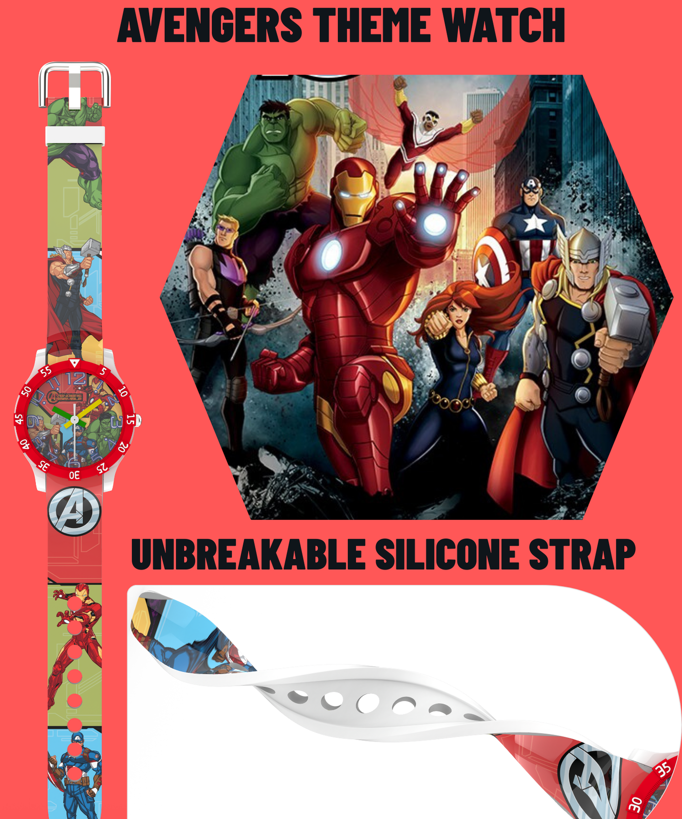 Disney Avengers Kids Analog Watch | Best Gift for Boys & Girls Age 3–10 Years