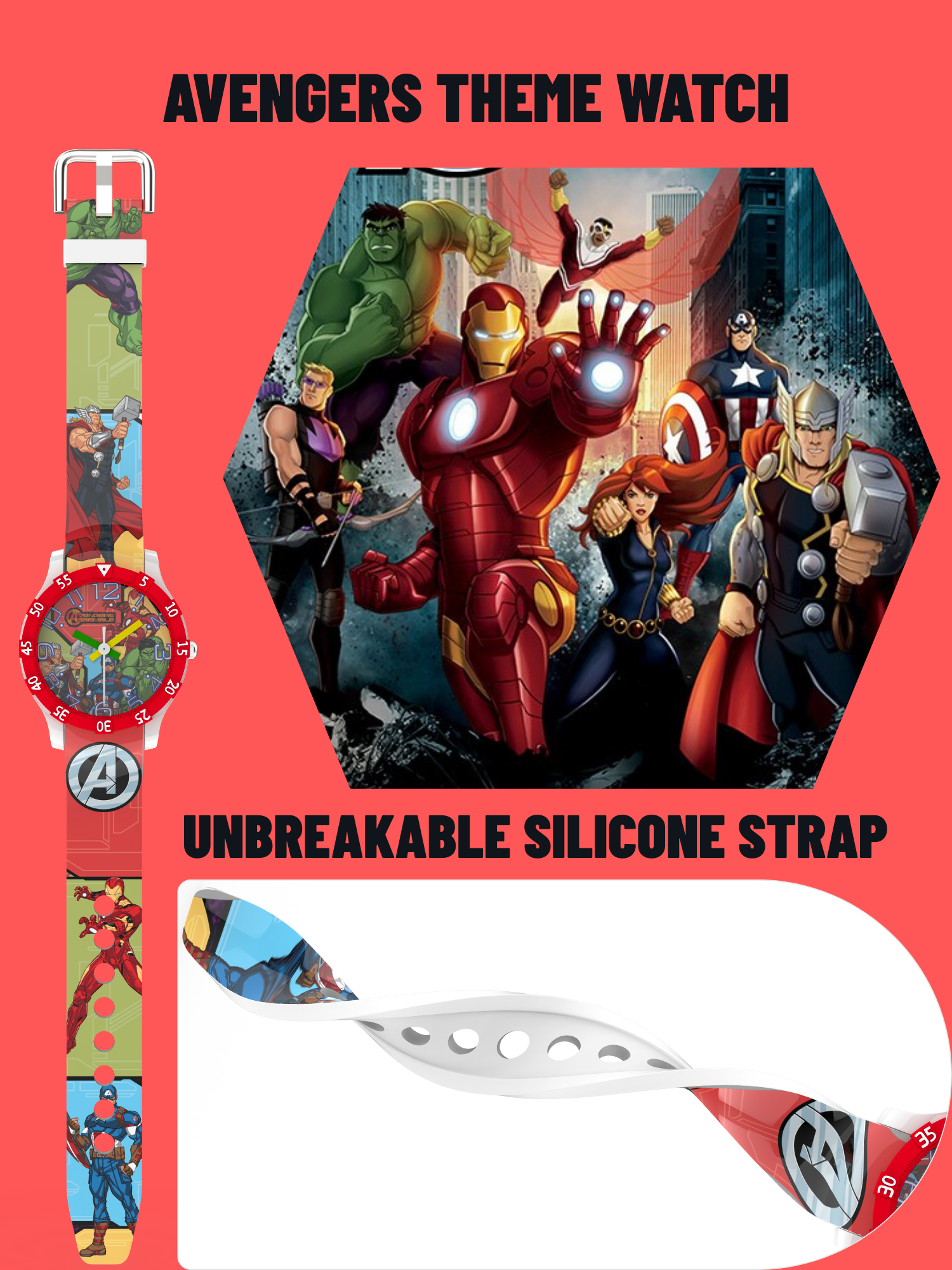 Disney Avengers Kids Analog Watch | Best Gift for Boys & Girls Age 3–10 Years