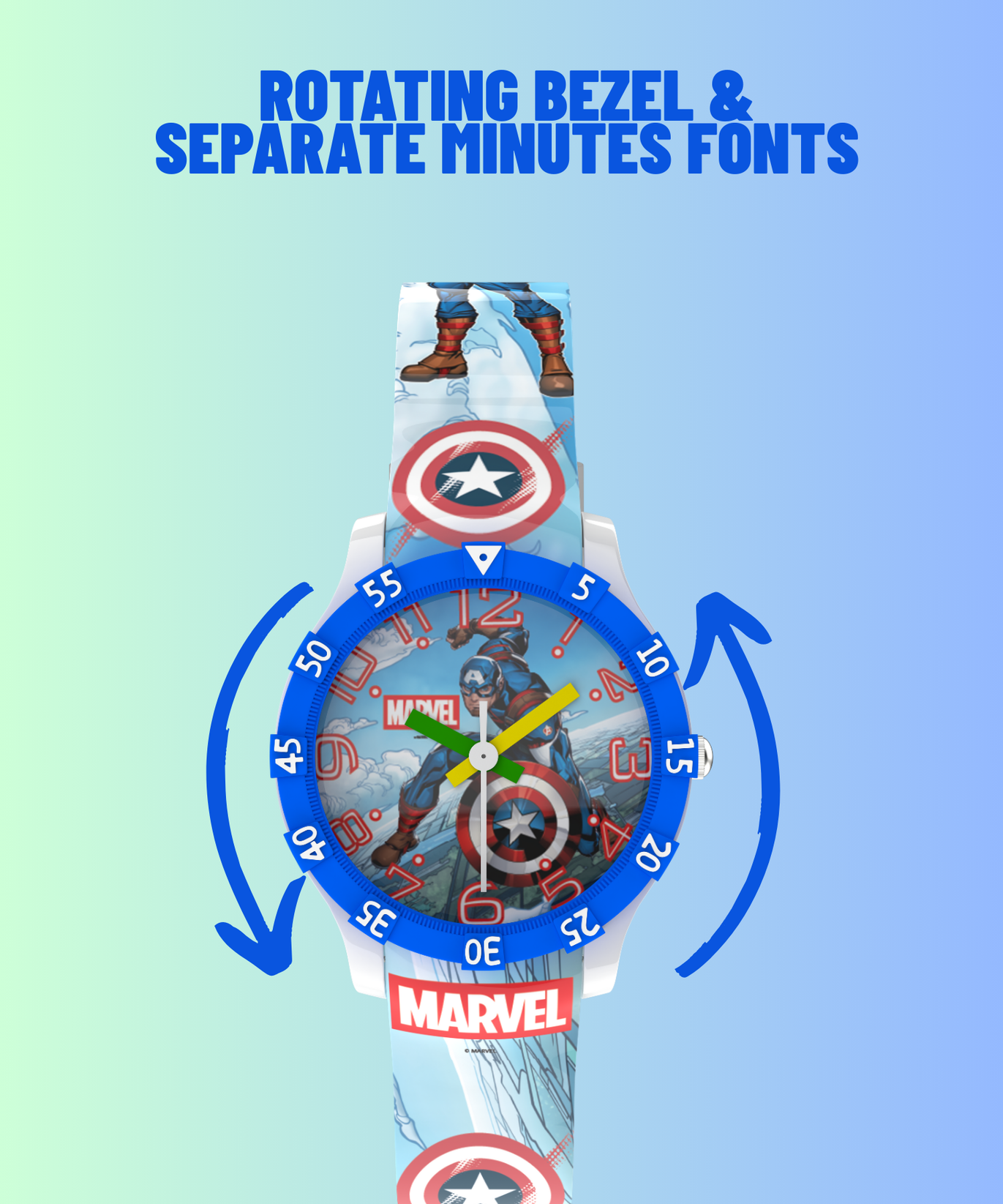 Disney Captain America Kids Analog Watch | Best Gift for Boys & Girls Age 3–10 Years