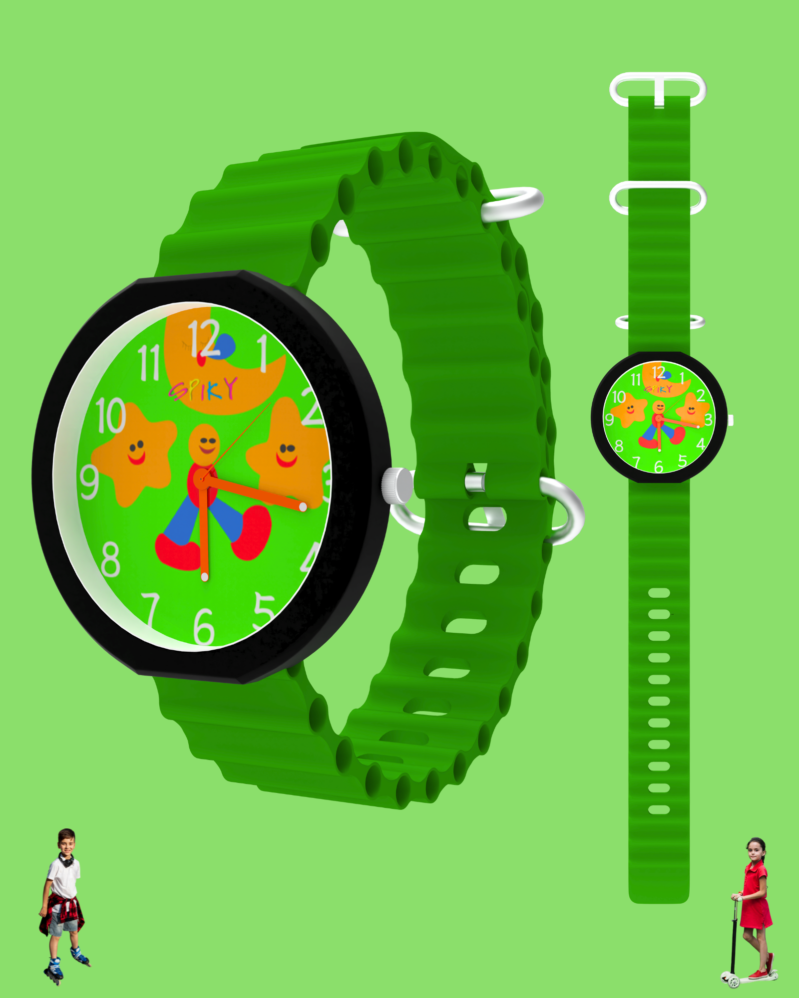 Spiky EVA42 Round Analog Watch for Kids Boys and Girls