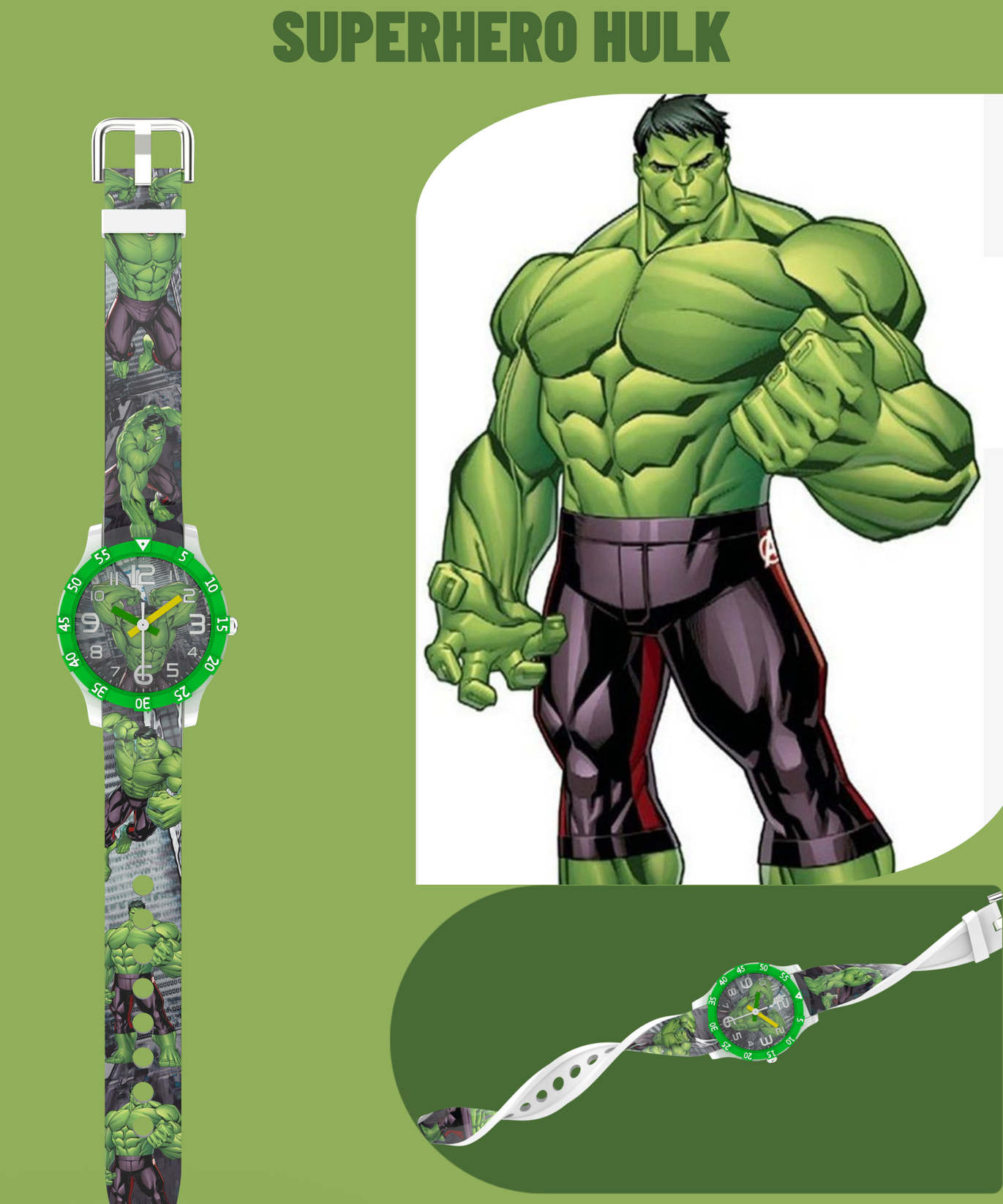Disney Hulk Theme Kids Analog Watch | Best Gift for Boys & Girls Age 3–10 Years