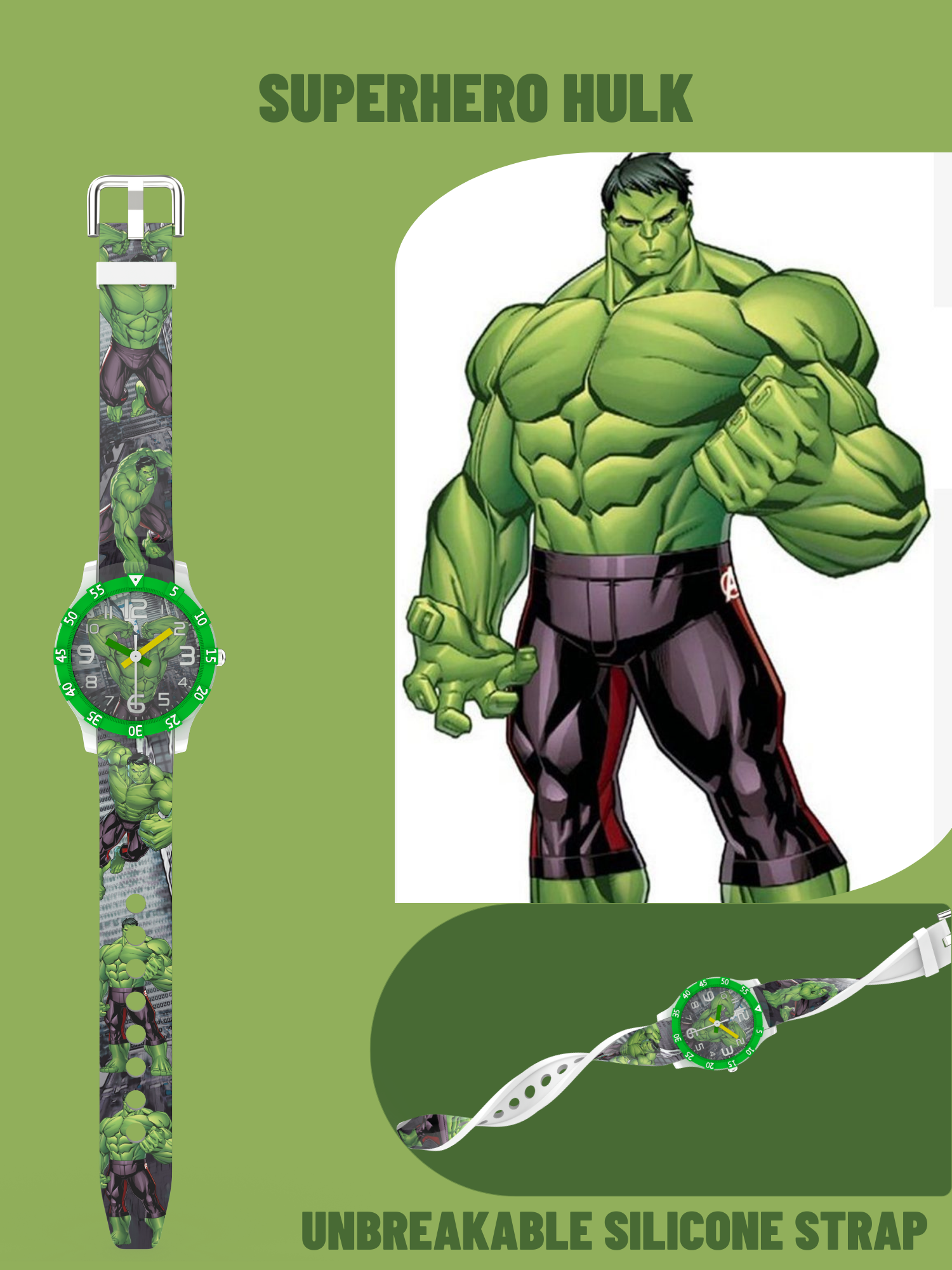 Disney Hulk Theme Kids Analog Watch | Best Gift for Boys & Girls Age 3–10 Years