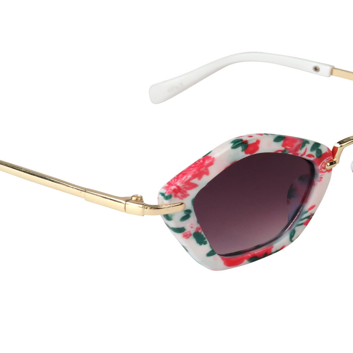 Spiky Hexagon UV Protected Sunglass - Multicolour White