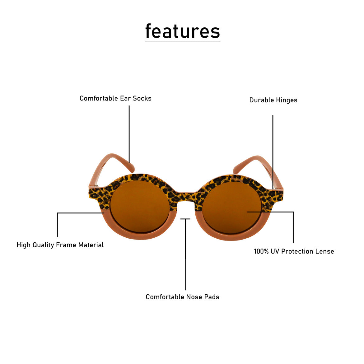 Spiky Round UV Protected Sunglass - Brown