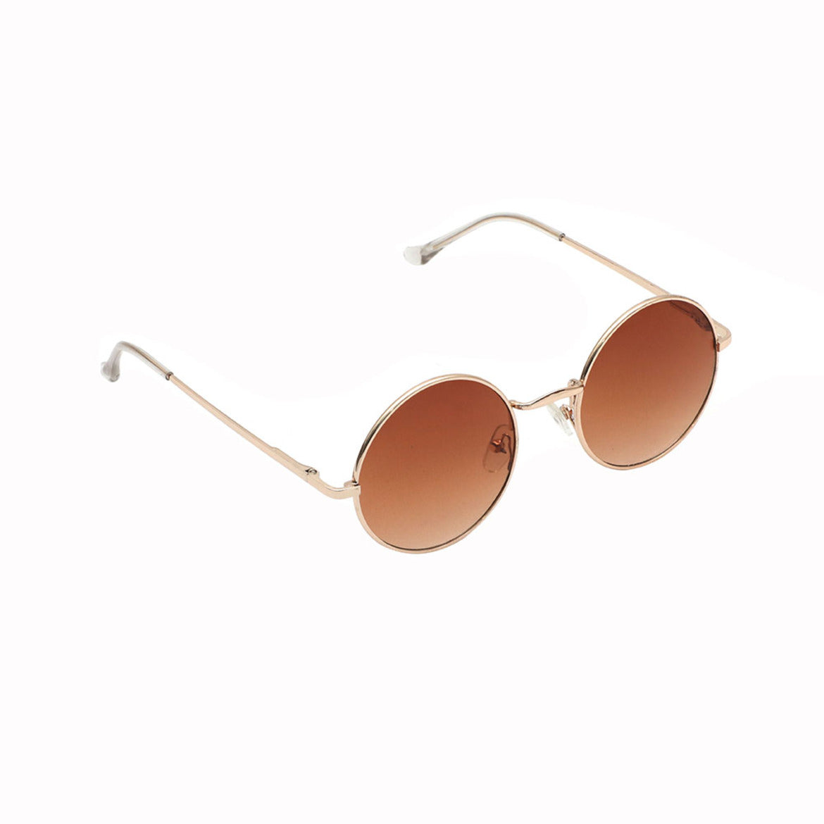 Spiky Round UV Protected Sunglass - Gold Brown