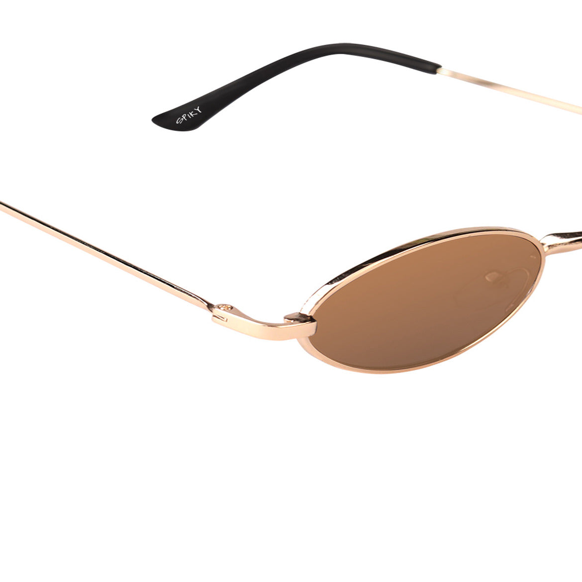 Spiky Oval UV Protected Sunglass - Gold Brown