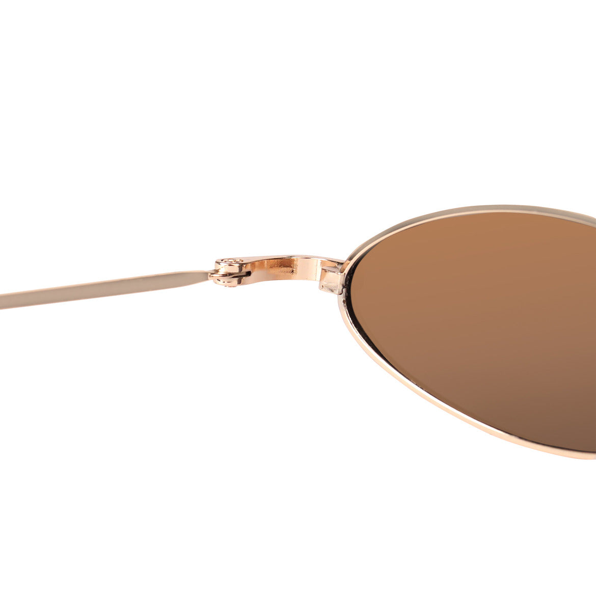 Spiky Oval UV Protected Sunglass - Gold Brown
