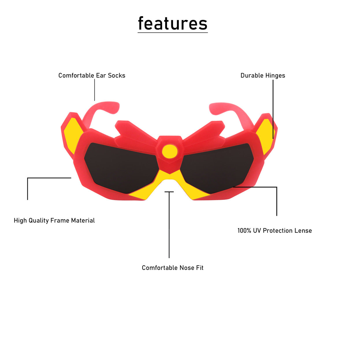 Spiky Robot UV Protected Sunglass - Red